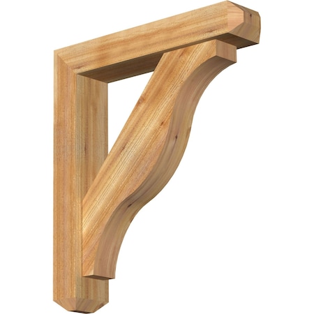 Funston Craftsman Rough Sawn Bracket W/ Offset Brace, Western Red Cedar, 6W X 30D X 34H